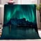 Kuscheldecken Sofaüberwurf Weiche Flauschige Decke 150x200cm Nordlicht-Aurora-Landschaft in Island für Bett und Couch, Tagesdecke - Gemütliche Flanelldecke, Warme Decken für Herbst Winter