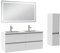 AICA Ensemble Meuble Salle de Bain 120cm Double Vasque avec Colonne et Miroir 3 Couleurs Blanc