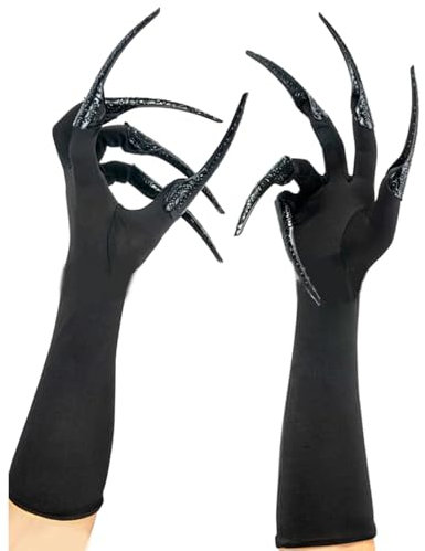 FOLODA Gruselige Handschuhe Mit Langen Nägeln Cosplay Party Kostümzubehör Halloween Party Handschuhe Rollenspiel Fingernägel Handschuhe