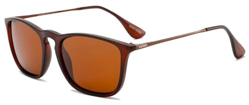 SOMOC Polarisierte Sonnenbrille Herren/Damen, Sonnenbrillen Unisex Retro Klassische Vintage Polarisierte Brille UV400 Schutz Classic Sunglasses Eckig für Fahren SP-6053, Braun