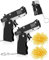 FDCGAS 2 pcs gummi Pistole,Mini-Gummibandpistole aus Metall,klappbar,6-Schuss mit Schlüsselanhänger und 120 Gummibändern, Metal Folding Schlüsselbund für Outdoor-Aktivitäten für Kinder