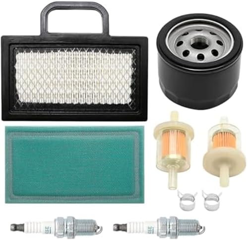 Pizgear Kit de mise au point du filtre à air 499486S avec filtre à carburant, filtre à huile et bougie d'allumage de rechange for tracteurs tondeuses John Deere D130, D140 et L111, Husqvarna et Toro K