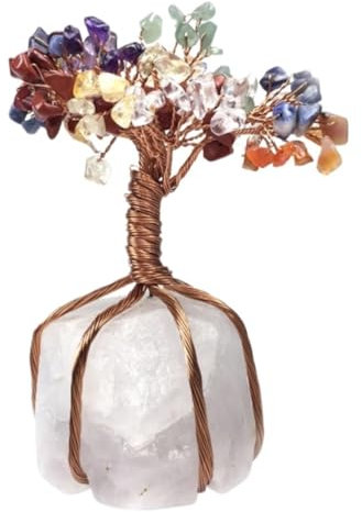 ZWQXZX Albero della Vita, Albero dei Soldi in Cristallo Feng Shui, Decorazione Portafortuna Scultura(White)