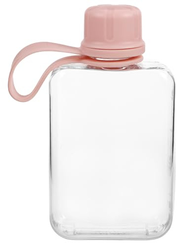 JUMPLAWN Gourde de Sport Plate 240 ML Rose en Plastique, Portable et Étanche, Design Moderne et Chic, pour Voyage et Activités en Plein Air Réutilisable