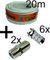 Kit Rollo Cable 20M + Conectores F