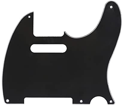 Musiclily 5 Trous Tele Pickguard Vintage Plaque de Protection Pour Guitare électrique USA/Mexique Fender Telecaster Style, 3 plis Noir