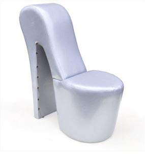 generisch High Heel Schuhsessel 42x99x79cm Stuhl Designersessel mit Nieten (Silber)