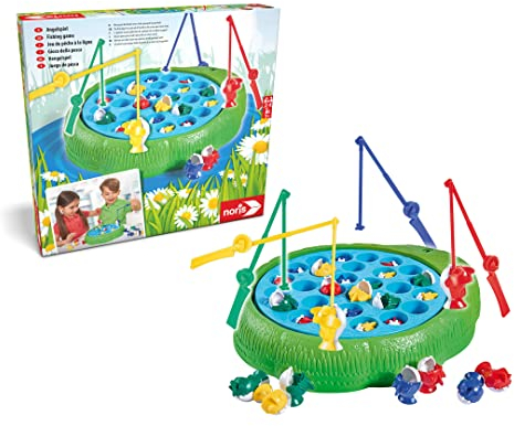 Noris 606066956 Angelspiel, Wer Zuerst alle Fische Seiner Farbe geangelt hat Gewinnt, für Kinder ab 3 Jahren, Bunt