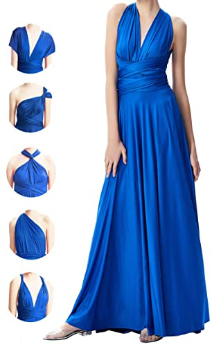 Abito infinito per damigelle d'onore, abito da sposa da donna, abito avvolgente per taglie forti, abito lungo maxi convertibile multiway