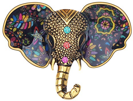 NEWEI Emaille-Legierung Elefant Brosche Strass Elefanten Pin Kleidung Deko für Damen Frauen Mädchen Geschenk (Mehrfarbig)
