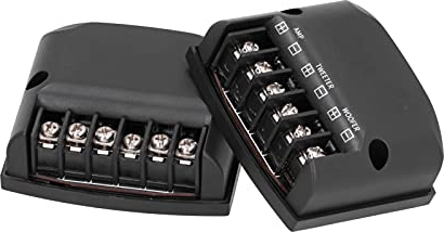 Aramox Universal 2pcs ABS & Metal Car Diviseur de Fréquence de Haut-Parleur 2 Voies, Filtre Audio Crossover Audio Pièces de Système de Son de Voiture, Condensateurs Haute Fréquence 12V 60W, Noir