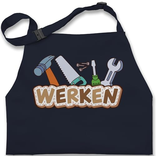 Kinderschürze Schürze Kinder Jungen Mädchen - und Malschürze - Werken Werkunterricht Basteln - 7-14 Jahre - Navy Blau - werkenschürze handwerk küchenschürze kinderschürze+werken handwerken