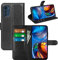 Fertuo Cover per Motorola Moto E32 / E32S, Custodia Portafoglio Cover a Libro in Pelle Flip Case con Silicone Bumper, Fibbia Magnetica, Porta Carte, Kickstand, per Motorola Moto E32 / E32S, Nero