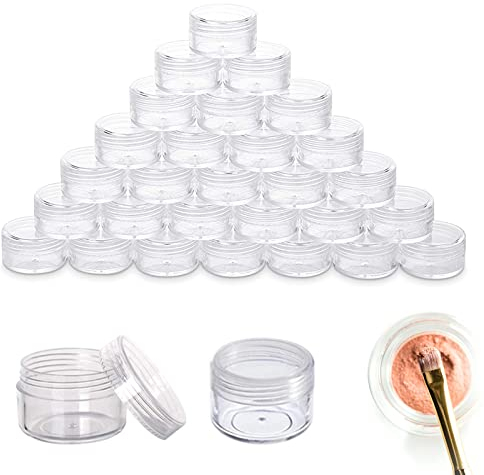 Pot Vide Cosmétique,5ml Pots Cosmétiques Vides,Pot De Voyage Rond En Plastique,Conteneurs Cosmétiques Vide,Contenant Échantillon Voyage Transparente,Mini Conteneur Pour Crème,Baume À Lèvres,30pc