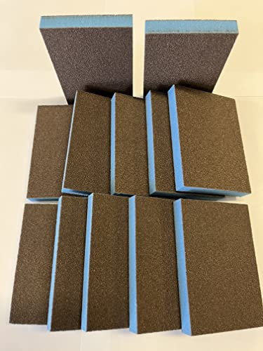 12 Stück Respekt Topfreiniger, Spülschwamm für hartnäckigen Schmutz, Schwamm mit Schleifmittel, Farbe: schwarz/blau