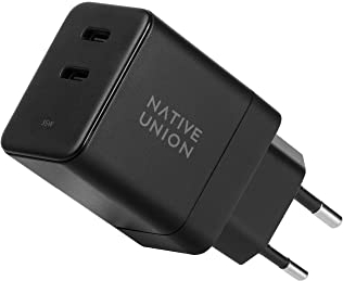 Native Union Schnelles GaN-Ladegerät PD 35W – Ultra-Kompaktes Power Delivery-fähiges USB-C-Ladegerät (bis zu 35 W) – Für MacBook Pro, iPads, iPhones und Mehr (Schwarz)