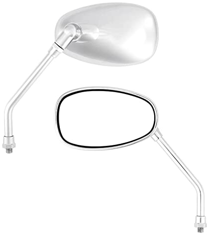 Lenkerendenspiegel Motorradspiegel Universal M8 M10 Chrom Motorrad Seitenrückspiegel