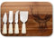 4 Piece Cheese Knife Set & Acacia Board - Stylish Cheese Knives Gift Set With Acacia Wood Board. Cream Coloured Ceramic Handles & Classic Polished Stainless Steel Blades. 10 Year Guarantee.