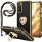 Miss Arts für Samsung Galaxy S20 FE Hülle, Handyhülle Samsung S20 FE mit Handykette, Frauen Mädchen Handyhülle mit Ring 360° Drehbarer Ständer, TPU Schutzhülle für Samsung Galaxy S20 FE Case, Schwarz