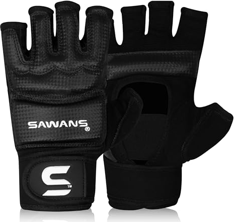 SAWANS MMA-Handschuhe, Karate-Praxis, Boxsack, Boxhandschuhe, Kampfsport, Taekwondo, Kickbox-Praxis, Kampfsport, Grappling-Training, für Damen, Herren und Erwachsene, Schwarz, L