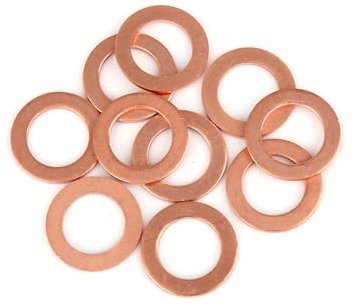 A ABSOPRO 10Pcs Arandela de Cobre círculo de Junta de Sellado Plana para Coche de 14x22x1,5mm Reemplazo de artículo