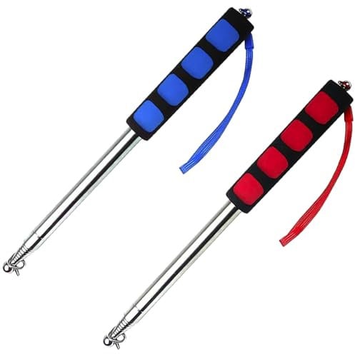 ZGIOPGEIN 2 Pcs Telescopic Flagpole Portable Handheld Flagpole Stainless Steel Teaching Pointer Stick with Lanyard Caravan Flag Pole for Camping Travelling Teaching