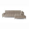 DomiMeble DomoHome Polsterecke L-Form Rechte Ecksofa mit Schlaffunktion Schlafsofa klein 3-Sitzer verstellbare Kopfstützen und Sitz, Stoff: Salvador 177x270x99 cm, Beige Creme