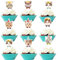 LEMONSTONE Katze Tortendeko Geburtstag,24 Stück Tortenaufleger Katzen Deko Geburtstag,Cupcake Topper Katze Kuchen Deko,Katze Muffin Deko,Kuchen Topper Kinder