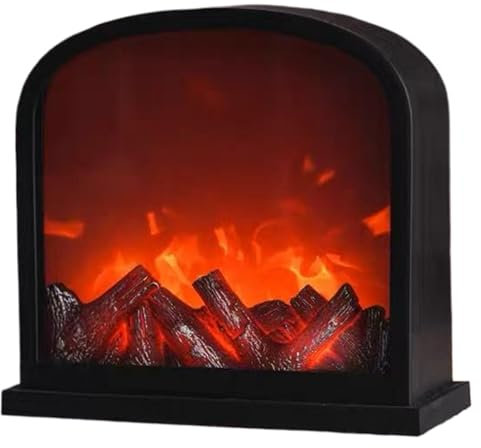 Mskmnkot Chimenea Falsa LED Mini Chimenea con Efecto de Llama 3D Electric con Interruptor de Temporizador para decoración navideña Interior y Exterior Falsa