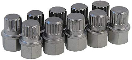 Neilsen CT3986 10pc Locking Wheel Nut Key Set compatible with VW VAG Vehicles with Multi Spline Bits ABC0–ABC9 10–21 Point Use with 17mm Wheel Nut Socket