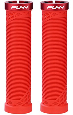 FUNN Hilt MTB Lenkergriffe mit einfachem Verriegelungssystem, leicht und ergonomisch, mit einem Innendurchmesser von 22 mm, einzigartige Fahrradlenkergriffe mit Muster (Rot)