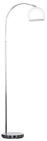 MiniSun | Modern Designer Style Polished Chrome Floor Lamp with a Gloss White Light Shade | Floor Lamps & Torchieres, Home Décor & Improvement Essential | Includes 6W LED E27 Light Bulb