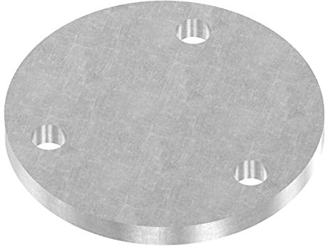 Fenau | Placa de anclaje | Ø 100x8 mm | Acero (bruto) para soldar en/con agujeros taladrados para fijar en la pared o en el suelo