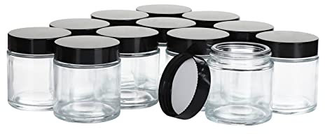 4OZ Glass Jars with Lids, Hoa Kinh Small Glass Jars, 12 Pack Round Canning Storage Jars Containers for Storing Lotions, Powders, and Ointments