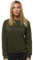 OZONEE Damen Sweatshirt Pullover Langarm Farbvarianten Oversized Langarmshirt Pulli ohne Kapuze Baumwolle Baumwollmischung Classic Basic Rundhals-Ausschnitt Sport JS/W01 Khaki M