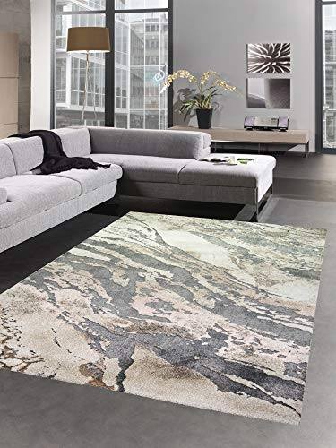 CARPETIA Teppich Wohnzimmer Wohnzimmerteppich Marmor grau beige braun Größe 160x230 cm