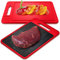 4-in-1 Defrosting Tray for Frozen Meat with Cutting Board, Knife Sharpener & Garlic Grater,- Self Thawing Tray & Non-Slip Red Chopping Boards by EliKai (a Canadian Company)