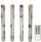 4er Set LED Birke Stabkerzen Tafelkerzen 3D Flamme mit Timerfunktion, Fernbedienung und Batterien enthalten