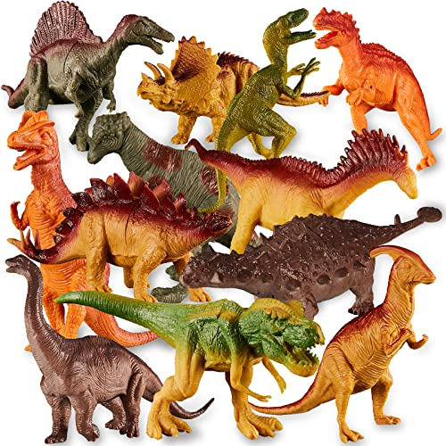 HERSITY Große Dinosaurier-Figur für Kinder, realistisch, Triceratops, Tyrannosaurus, Rex, Stegosaurus, Dinosaurier, Lernspielzeug für Jungen, Mädchen, 3, 4, 5, 6 Jahre