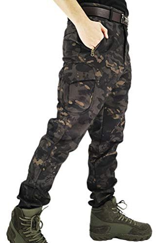 Onsoyours Herren Softshellhose Jagd Hose Fleece Gefüttert Sport Skihose Wanderhose Trekkinghose Verschleißfest Outdoor Hose Funktionshose Winterhose Mit Tasche D Gelb XXL