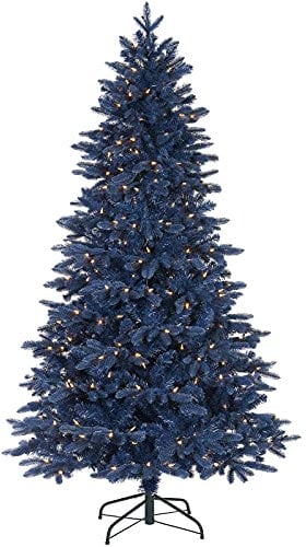 WeRChristmas Pre-Lit Sapphire Blue Christmas Tree, 350 Warm White LED Lights, 7 ft / 210 cm