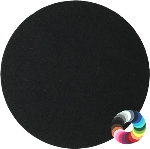 Design Filz Untersetzer rund Durchmesser 20cm, schwarz (HF016) für Glas, Getränke, Bar, Tasse, Vase