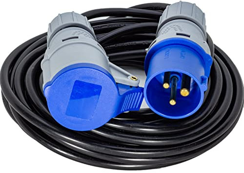 VSDITALIA - Prolunga Industriale 5 metri Spina e Presa CEE - Cavo 3G1.5 - Protezione IP44 - Camper Campeggio Cantiere Giardino (5 metri)