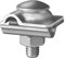 Multiklemme rund/rund-V4A Schraube M 10; Klemmbereich: - Rundleiter 8-10 mm - Baustahl: 8-10 mm; mit Flachschraube und Verdrehschutz (10)