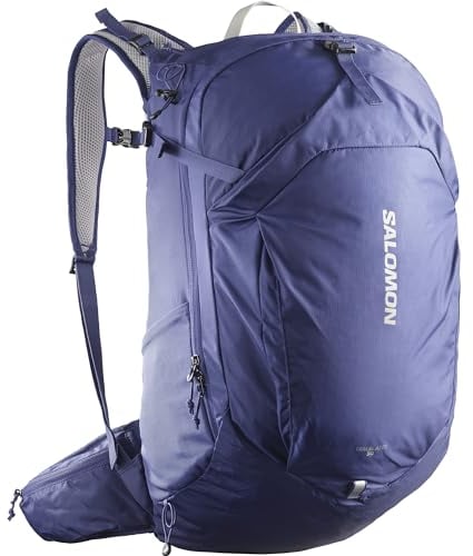Salomon Trailblazer 30, Unisex-Wanderrucksack, Vielseitigkeit, Einfach zu handhaben, Komfort und geringes Gewicht, Mazarine Blue / Ghost Gray 16-4703 Tcx, NS