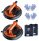 VEVOR 2 PCS Ventosa de Vidrio 203mm Ventosa para Azulejos Carga 278kg con Mango ABS Caja de Transporte de PP Par de Guantes Ventosa de Elevación para Placas de Vidrio, Granito, Azulejos, Metal, Madera