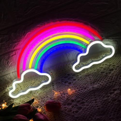 Regenbogen Acryl LED Neon,USB-Stromversorgung für Hotels, Geburtstagsfeier, Familienfeier, Schlafzimmerwanddekoration, 15,7 und 8,3 Zoll