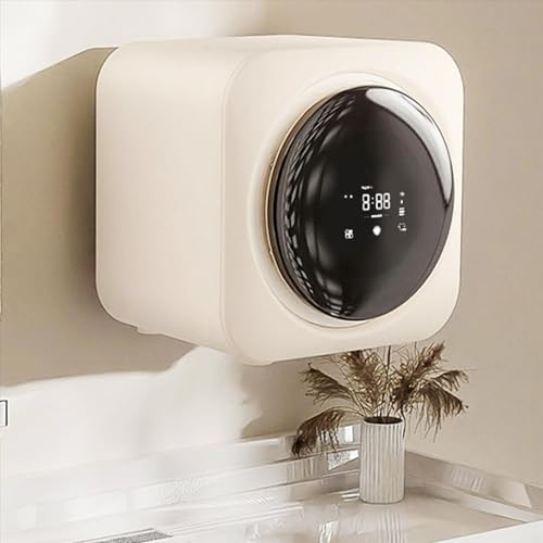 ZMIN 3.5L Automatic Mini Washing Machine Intelligent Roller Washing and Drying Integrated,For Apartment & Tiny Spaces,Wall hanging,Beige,Desktop