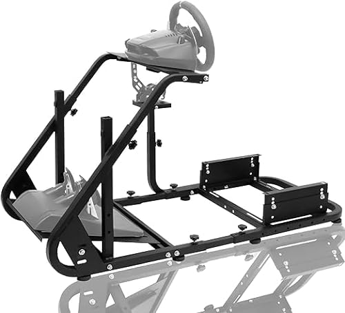 Anman Durable Sim Racing Cockpit passend für Logitech Thrustmaster Fanatec G923 G29 G920 T80 T150 Foldable Steering wheel Frame ohne Pedal, Shifter, Wheel