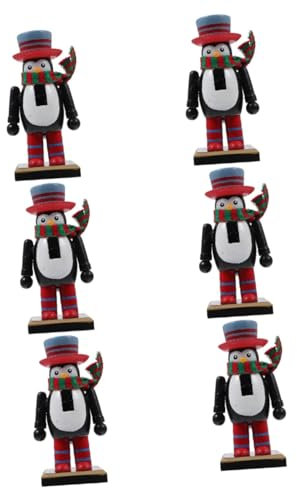 Zerodeko 6 Piezas Adornos Navideños De Pinguinos Mesa De Cascanueces Coleccionable Cascanueces De Menta Juguete Marioneta Cascanueces Galletas Saladas Árbol De Madera Número Perder Resina